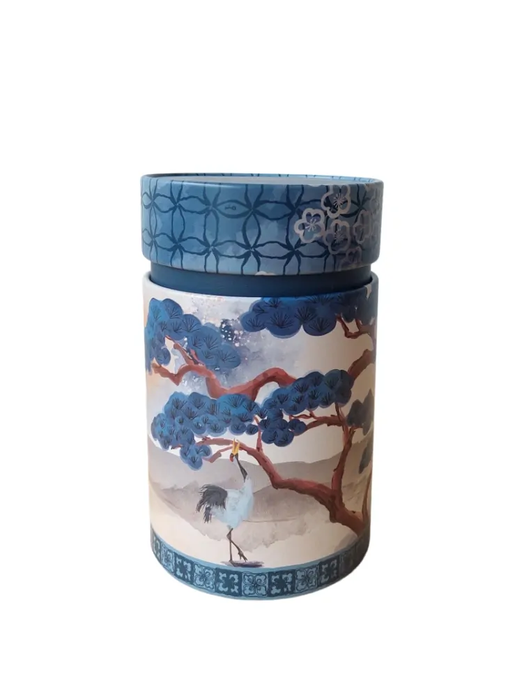 Dóza na čaj "Crane" modrá 150g